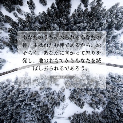 Picture 07 - 申命記 6:15 JPN - あなたのうちにおられるあなたの神 - Bible Verse Picture