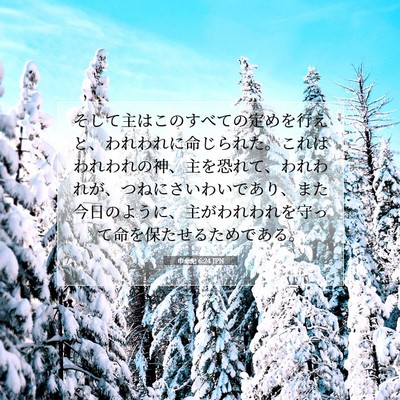 Picture 07 - 申命記 6:24 JPN - そして主はこのすべての定めを行え - Bible Verse Picture