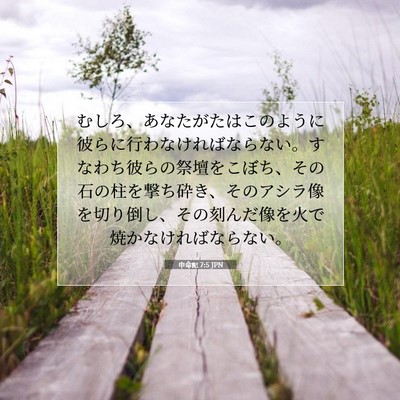 Picture 07 - 申命記 7:5 JPN - むしろ、あなたがたはこのように彼 - Bible Verse Picture