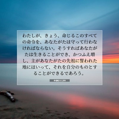 Picture 07 - 申命記 8:1 JPN - わたしが、きょう、命じるこのすべ - Bible Verse Picture