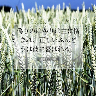 Picture 07 - 箴言 11:1 JPN - 偽りのはかりは主に憎まれ、正しい - Bible Verse Picture