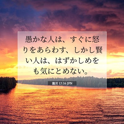 Picture 07 - 箴言 12:16 JPN - 愚かな人は、すぐに怒りをあらわす - Bible Verse Picture