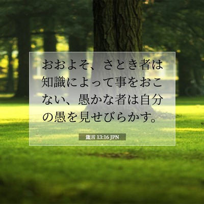 Picture 07 - 箴言 13:16 JPN - おおよそ、さとき者は知識によって - Bible Verse Picture