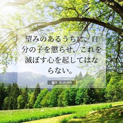Picture 07 - 箴言 19:18 JPN - 望みのあるうちに、自分の子を懲ら - Bible Verse Picture