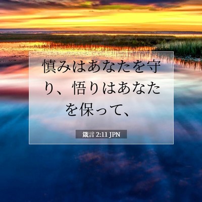 Picture 07 - 箴言 2:11 JPN - 慎みはあなたを守り、悟りはあなた - Bible Verse Picture