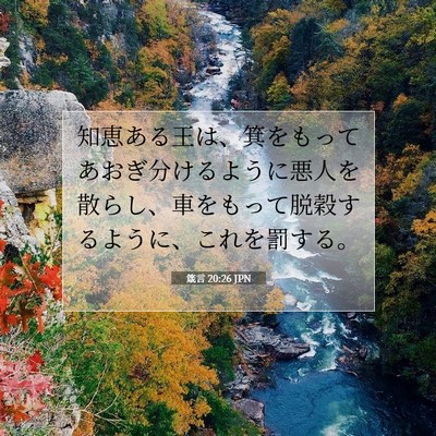 Picture 07 - 箴言 20:26 JPN - 知恵ある王は、箕をもってあおぎ分 - Bible Verse Picture