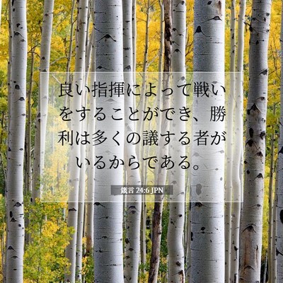 Picture 07 - 箴言 24:6 JPN - 良い指揮によって戦いをすることが - Bible Verse Picture