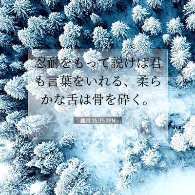 Picture 07 - 箴言 25:15 JPN - 忍耐をもって説けば君も言葉をいれ - Bible Verse Picture