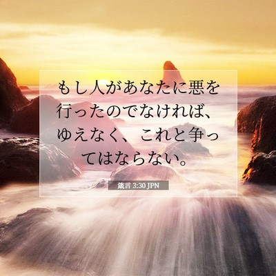 Picture 07 - 箴言 3:30 JPN - もし人があなたに悪を行ったのでな - Bible Verse Picture