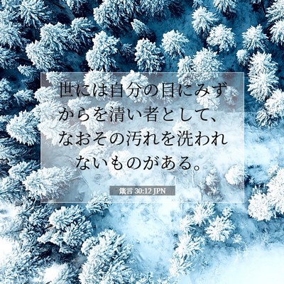 Picture 07 - 箴言 30:12 JPN - 世には自分の目にみずからを清い者 - Bible Verse Picture