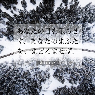 Picture 07 - 箴言 6:4 JPN - あなたの目を眠らせず、あなたのま - Bible Verse Picture