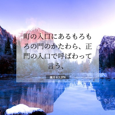 Picture 07 - 箴言 8:3 JPN - 町の入口にあるもろもろの門のかた - Bible Verse Picture
