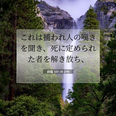 Picture 07 - 詩篇 102:20 JPN - これは捕われ人の嘆きを聞き、死に - Bible Verse Picture