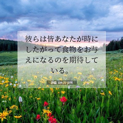 Picture 07 - 詩篇 104:27 JPN - 彼らは皆あなたが時にしたがって食 - Bible Verse Picture