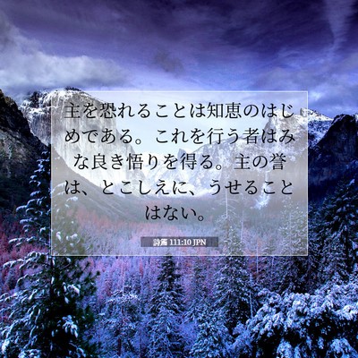Picture 07 - 詩篇 111:10 JPN - 主を恐れることは知恵のはじめであ - Bible Verse Picture