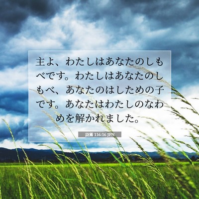 Picture 07 - 詩篇 116:16 JPN - 主よ、わたしはあなたのしもべです - Bible Verse Picture