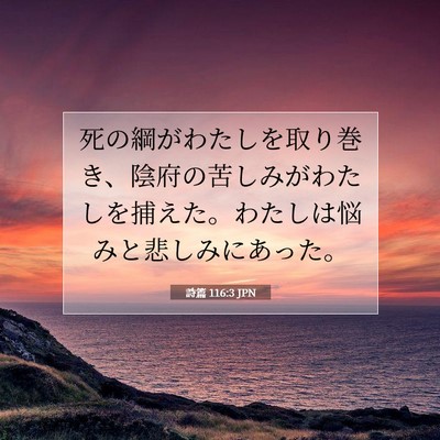 Picture 07 - 詩篇 116:3 JPN - 死の綱がわたしを取り巻き、陰府の - Bible Verse Picture