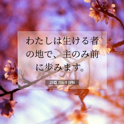 Picture 07 - 詩篇 116:9 JPN - わたしは生ける者の地で、主のみ前 - Bible Verse Picture