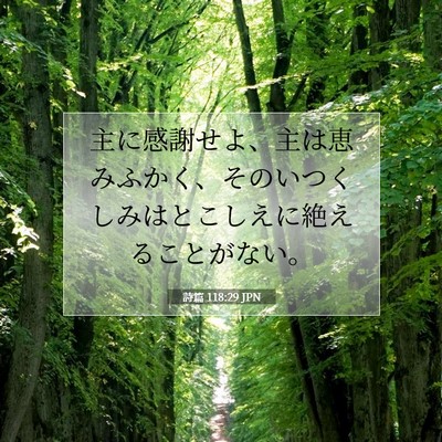 Picture 07 - 詩篇 118:29 JPN - 主に感謝せよ、主は恵みふかく、そ - Bible Verse Picture