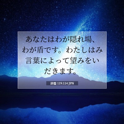 Picture 07 - 詩篇 119:114 JPN - あなたはわが隠れ場、わが盾です。 - Bible Verse Picture