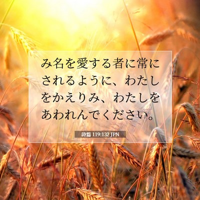 Picture 07 - 詩篇 119:132 JPN - み名を愛する者に常にされるように - Bible Verse Picture