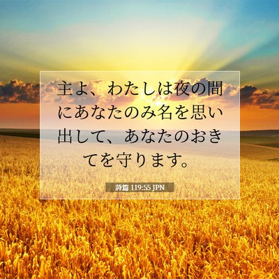 Picture 07 - 詩篇 119:55 JPN - 主よ、わたしは夜の間にあなたのみ - Bible Verse Picture