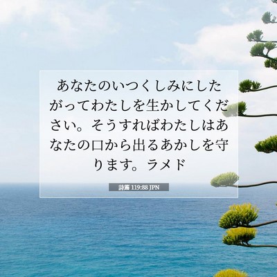 Picture 07 - 詩篇 119:88 JPN - あなたのいつくしみにしたがってわ - Bible Verse Picture