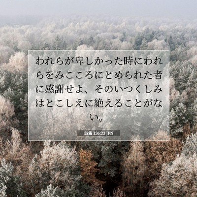 Picture 07 - 詩篇 136:23 JPN - われらが卑しかった時にわれらをみ - Bible Verse Picture