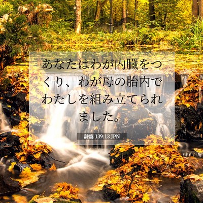 Picture 07 - 詩篇 139:13 JPN - あなたはわが内臓をつくり、わが母 - Bible Verse Picture