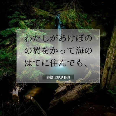 Picture 07 - 詩篇 139:9 JPN - わたしがあけぼのの翼をかって海の - Bible Verse Picture