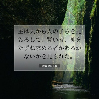 Picture 07 - 詩篇 14:2 JPN - 主は天から人の子らを見おろして、 - Bible Verse Picture