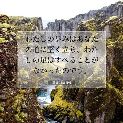 Picture 07 - 詩篇 17:5 JPN - わたしの歩みはあなたの道に堅く立 - Bible Verse Picture