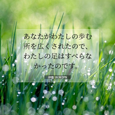 Picture 07 - 詩篇 18:36 JPN - あなたがわたしの歩む所を広くされ - Bible Verse Picture