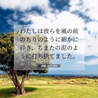 Picture 07 - 詩篇 18:42 JPN - わたしは彼らを風の前のちりのよう - Bible Verse Picture