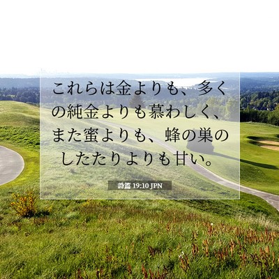 Picture 07 - 詩篇 19:10 JPN - これらは金よりも、多くの純金より - Bible Verse Picture