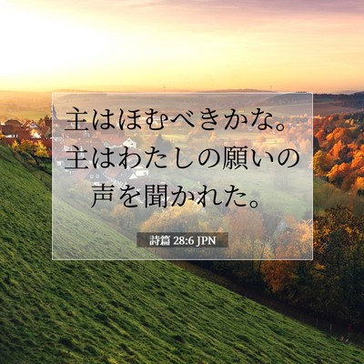 Picture 07 - 詩篇 28:6 JPN - 主はほむべきかな。主はわたしの願 - Bible Verse Picture