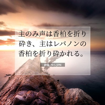 Picture 07 - 詩篇 29:5 JPN - 主のみ声は香柏を折り砕き、主はレ - Bible Verse Picture