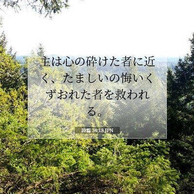 Picture 07 - 詩篇 34:18 JPN - 主は心の砕けた者に近く、たましい - Bible Verse Picture