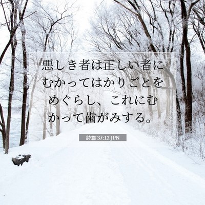 Picture 07 - 詩篇 37:12 JPN - 悪しき者は正しい者にむかってはか - Bible Verse Picture