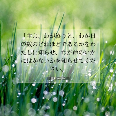 Picture 07 - 詩篇 39:4 JPN - 「主よ、わが終りと、わが日の数の - Bible Verse Picture