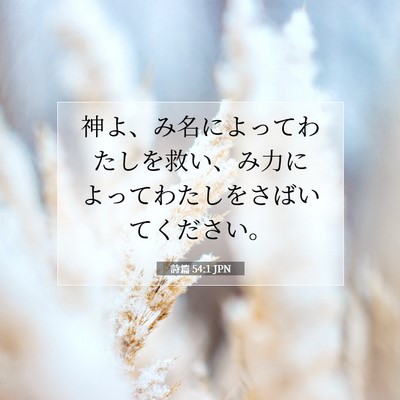 Picture 07 - 詩篇 54:1 JPN - 神よ、み名によってわたしを救い、 - Bible Verse Picture
