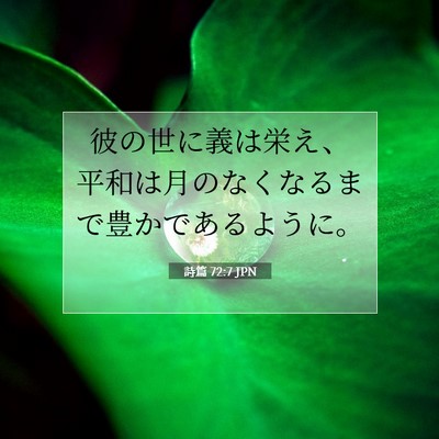 Picture 07 - 詩篇 72:7 JPN - 彼の世に義は栄え、平和は月のなく - Bible Verse Picture