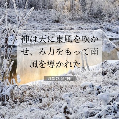 Picture 07 - 詩篇 78:26 JPN - 神は天に東風を吹かせ、み力をもっ - Bible Verse Picture