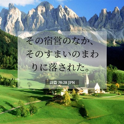 Picture 07 - 詩篇 78:28 JPN - その宿営のなか、そのすまいのまわ - Bible Verse Picture