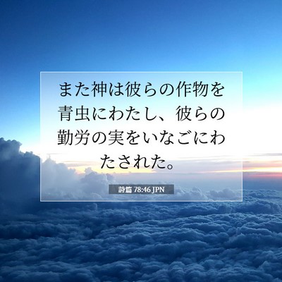 Picture 07 - 詩篇 78:46 JPN - また神は彼らの作物を青虫にわたし - Bible Verse Picture