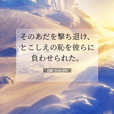 Picture 07 - 詩篇 78:66 JPN - そのあだを撃ち退け、とこしえの恥 - Bible Verse Picture
