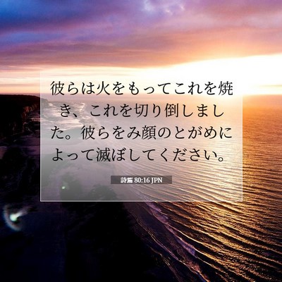 Picture 07 - 詩篇 80:16 JPN - 彼らは火をもってこれを焼き、これ - Bible Verse Picture