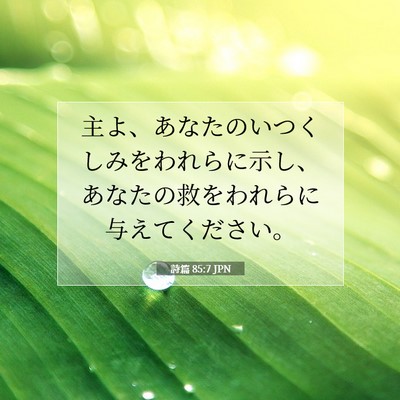 Picture 07 - 詩篇 85:7 JPN - 主よ、あなたのいつくしみをわれら - Bible Verse Picture
