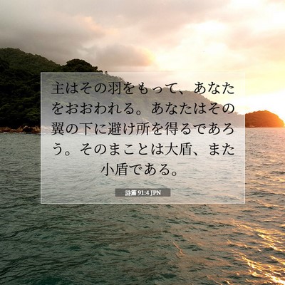 Picture 07 - 詩篇 91:4 JPN - 主はその羽をもって、あなたをおお - Bible Verse Picture