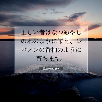 Picture 07 - 詩篇 92:12 JPN - 正しい者はなつめやしの木のように - Bible Verse Picture